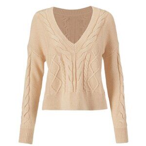 Cabi Cropped Cable Pullover